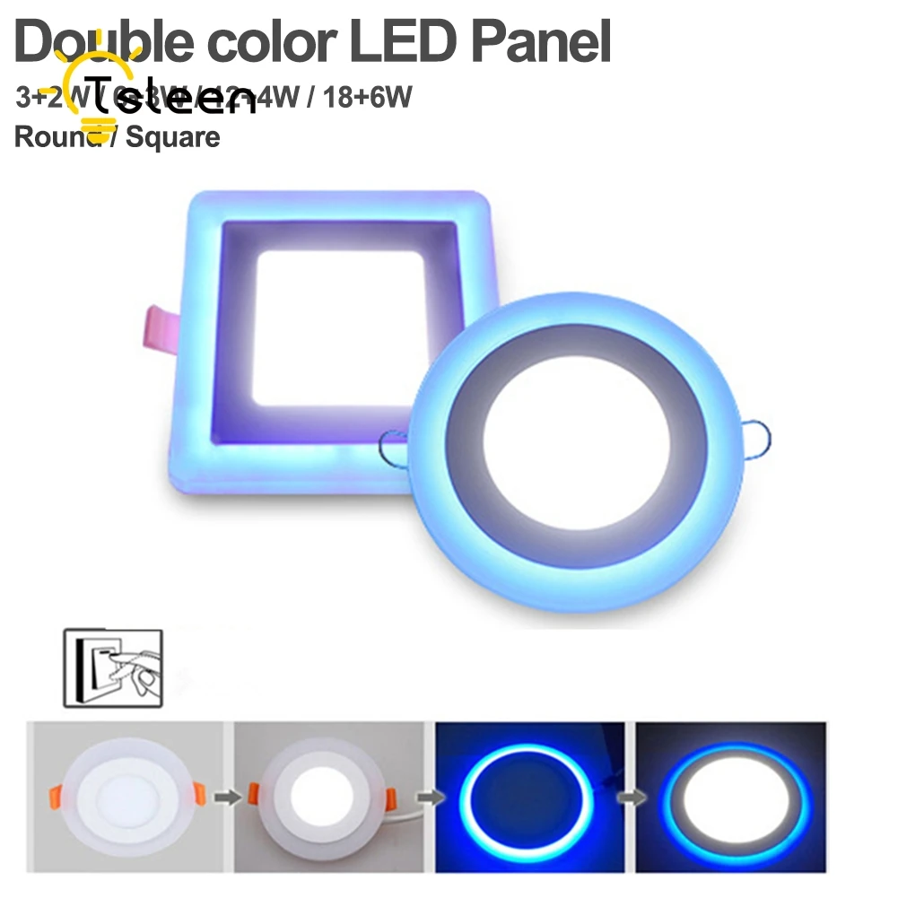 

TSLEEN New LED Panel Downlight 5W 9W 16W 3 Model LED Panel Light AC85-265V Recessed Ceiling Lamp Aluminum Acrylic Painel Lights