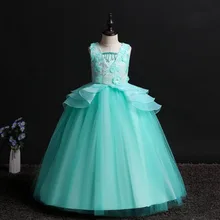 Кружевное платье-пачка принцессы с вышивкой из бисера и пайеток; свадебные платья для малышей; Вечерние платья на день рождения для девочек; костюм для подростков; BH-739