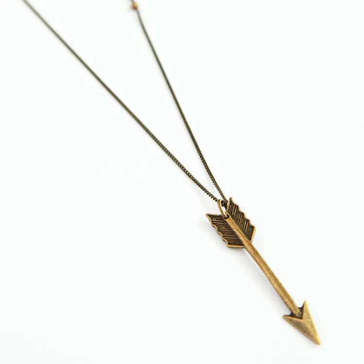 

New Summer Jewelry Fashion Charm Gold / Silver Color Long Arrow Pendant necklace For Women Gift