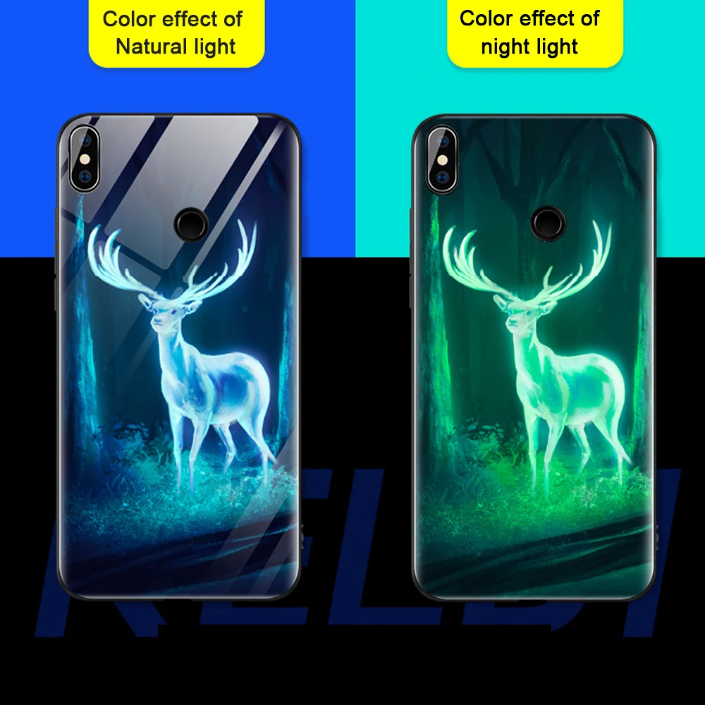 Luminous Starry Glass Case For XiaoMi RedMi Note 5 Pro Tempered Glass Cover For XiaoMi Mi 8 Se 6X RedMi 6 pro 6A 5 Plus Coque (26)