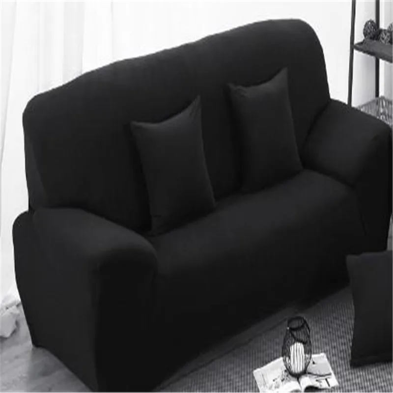 Resilient Protector Couch Covers Sofa Cover Full Cover Antiskid Slipcover 3 Colors for Two Seater Furniture Covers - Цвет: Черный