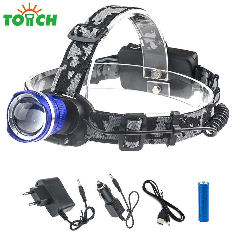 

Cree T6 LED Frontal Headlamp zoomable Headlight Flashlight 18650 Rechargeable Lampe 3xAAA Torch Head lamp for outdoor sports