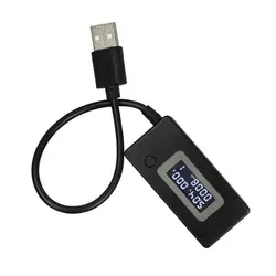 Черный цифровой Micro USB ЖК-дисплей USB мини тока и Напряжение детектор мобильный Мощность USB Зарядное устройство метр тестер