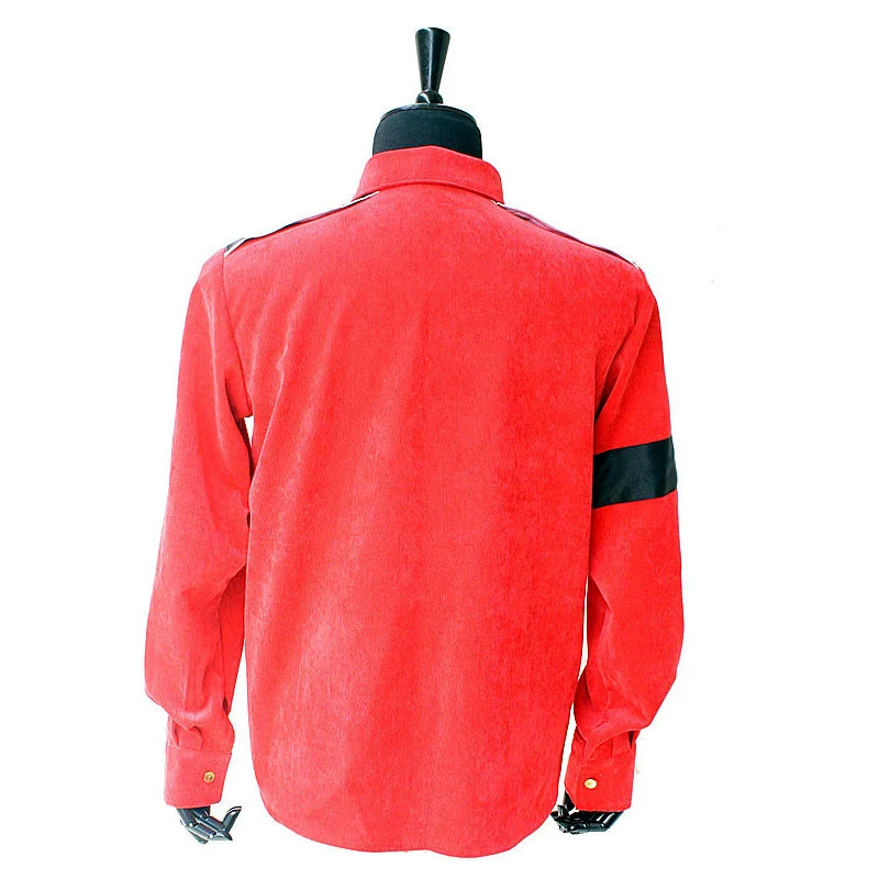Редкий MJ Майкл Джексон Красный CTE Вельветовая Верхняя одежда рубашка куртка с нарукавниками 1990S