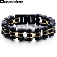 Davieslee Мальчики Мужская цепь 17,5/18/18,5/19 мм 316L Нержавеющая сталь тяжелых разные цвета Байкер Мотоцикл ссылка браслет Весь LHB456