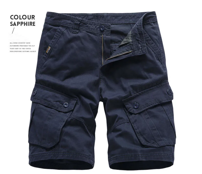 New Men Cargo Shorts Casual Loose Short Pants Camouflage Military Summer Style Knee Length Short Plus Size 38