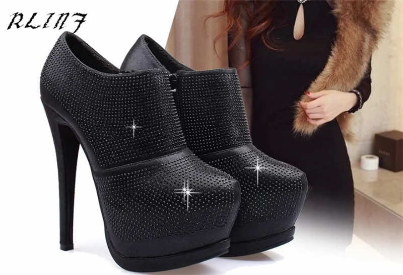 12 Cm Automne Rlifn Intérieure Étanche Des Talon De À Super Bouche Hauts forme Talons 2018 Plate velvet Strass 14 Haute Chaussures Profonde velvet Femmes Single single Cm Princesse b7gf6yY