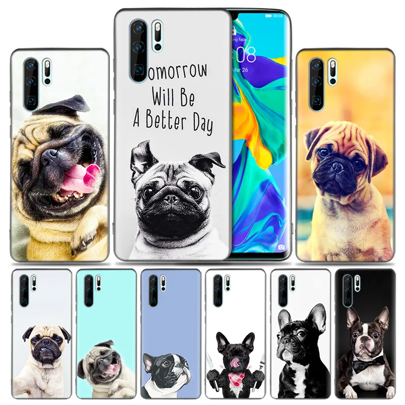 

Fashion Soft Fitted Case For Huawei P30 P20 P10 lite Pro P Smart 2019 + Plus View 20 Nova 4 4E Cover French Bulldog Lovely dachs