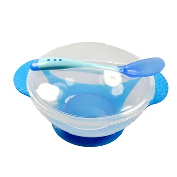 

Baby Feeding Dishes Sucker Bowl Non-slip Anti-drop Super Suction Baby Training Bowl Set (Bowl + Lid + Spoon) New