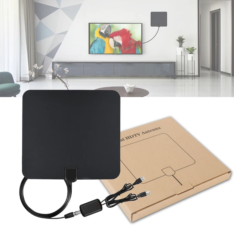

Satxtrem CJH 158A DVB T T2 Indoor Antenna 50 Miles Range Amplifier Inside-door Aerial Support 1080P Full HD Wireless TV Signal