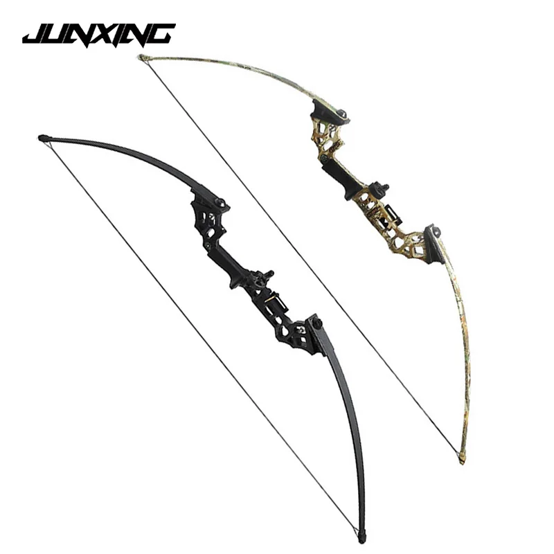 JUNXING Right Hand Archery Hunting Straight Pull Bow Longbow 40lbs Sport Outdoor