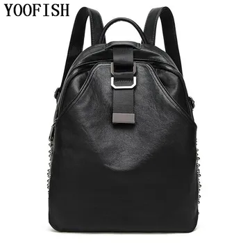 

Fashion Women Backpack Bag High Quality Soft Genuine Leather Backpacks for Teenage Girls Female School Shoulder Bag Bagpack