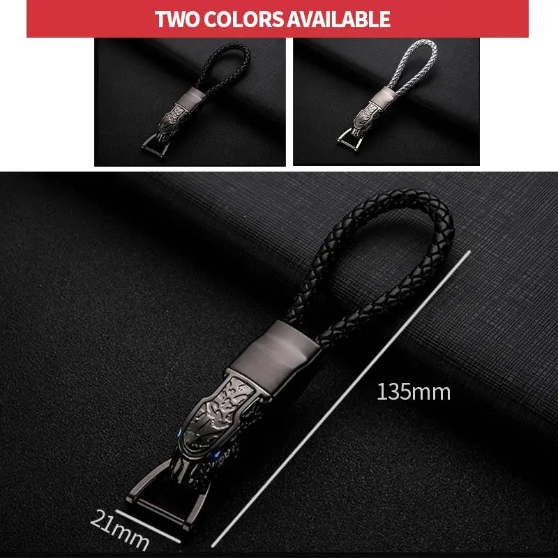 Car Keychain Metal Alloy Hanging For Keys Rings Chains Pendant Holder Fashion Men Women Belt Waist Leopard Head Auto Accessories