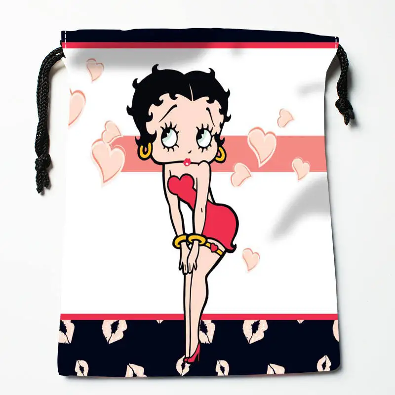 Высокое качество на заказ betty boop печать сумка для хранения с завязкой подарочные атласные сумки 27x35 см компрессионные сумки - Цвет: 11