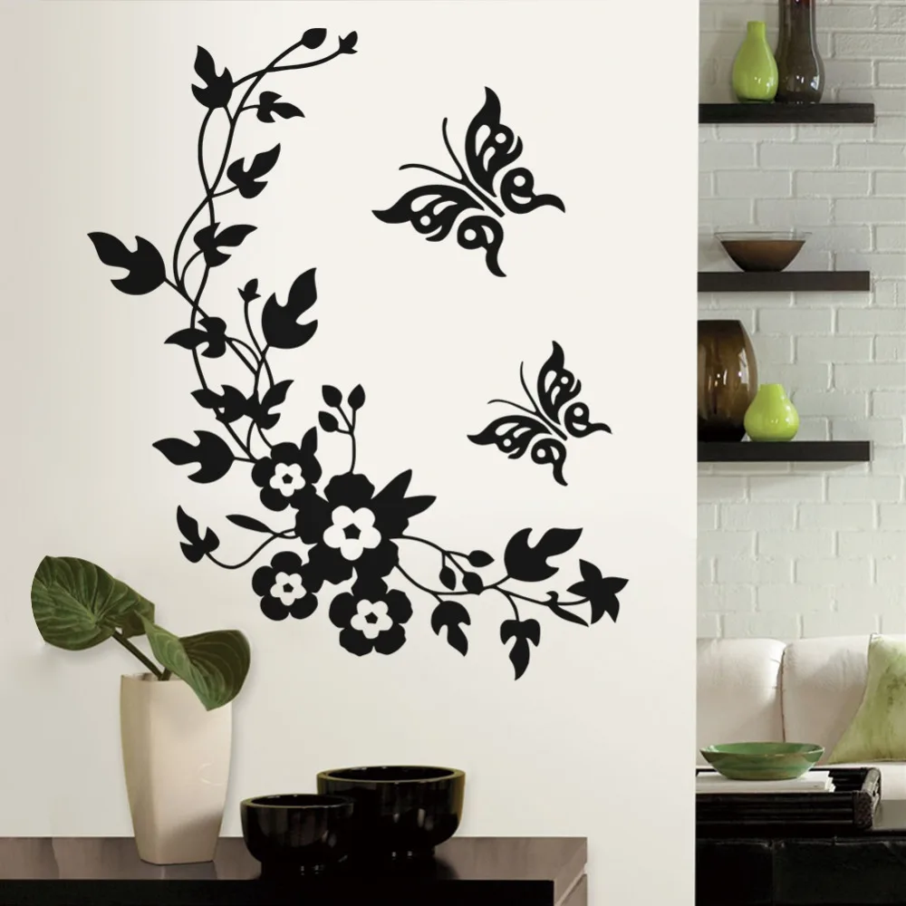 Online Buy Wholesale Removable Vinyl Wall Art From China Removable - Removable Vinyl D Wall Sticker Mural Decal Art Flowers And Vinebutterfly Wall Poster Toilet online buy wholesale removable vinyl wall art from china removable - removable vinyl d wall sticker mural decal art flowers and vinebutterfly wall poster toilet