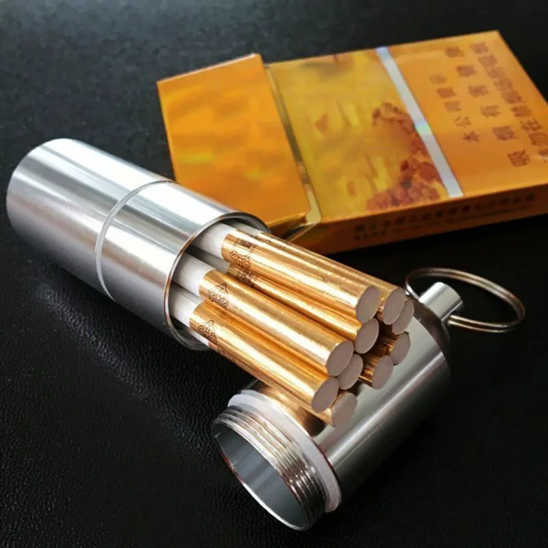 2019 New Silver Aluminum Metal Cigarette Capsule Case Waterproof Pouch Camping