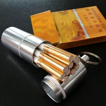 

2019 New Silver Aluminum Metal Cigarette Capsule Case Waterproof Pouch Camping