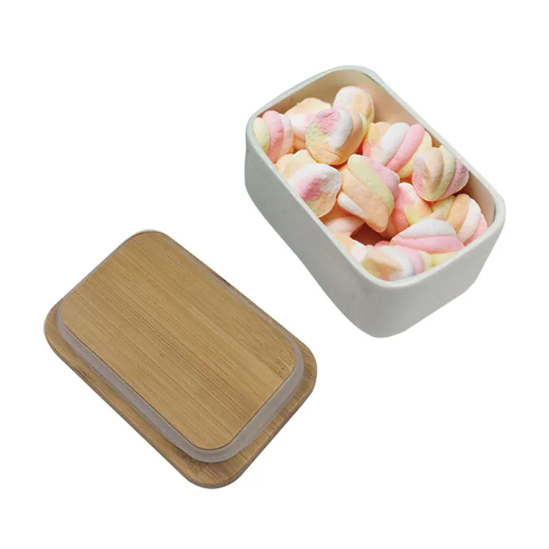 

1pc Square Porcelain Butter Dish Airtight Simple Butter Keeper with Lid Kitchen Storage Container Scatola sigillata BDF99