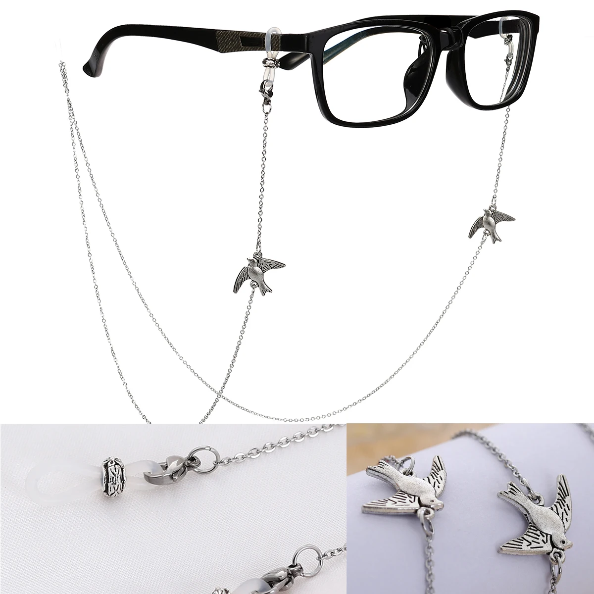 Винтажная бронзовая цепочка для очков с птичьими очками ожерелье шнур ремешок держатель для солнцезащитных очков ремешок