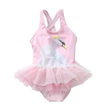 Детские лебединые купальники принцесса пачка цельный купальный костюм детская пляжная одежда для девочек одежда