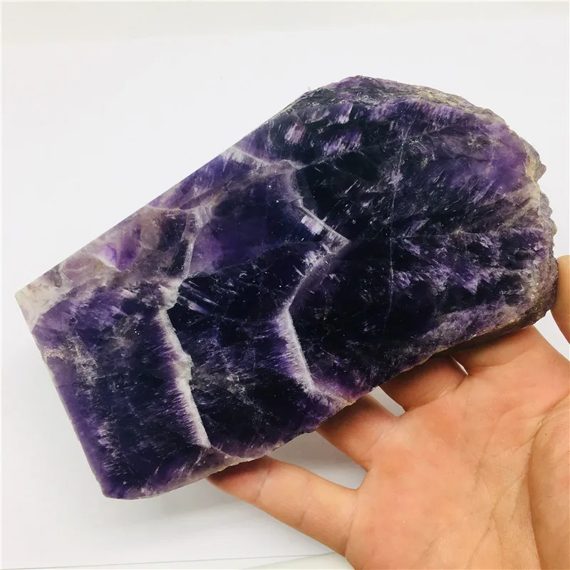 

430g Natural fantasy amethyst raw plate polished mineral crystal plate
