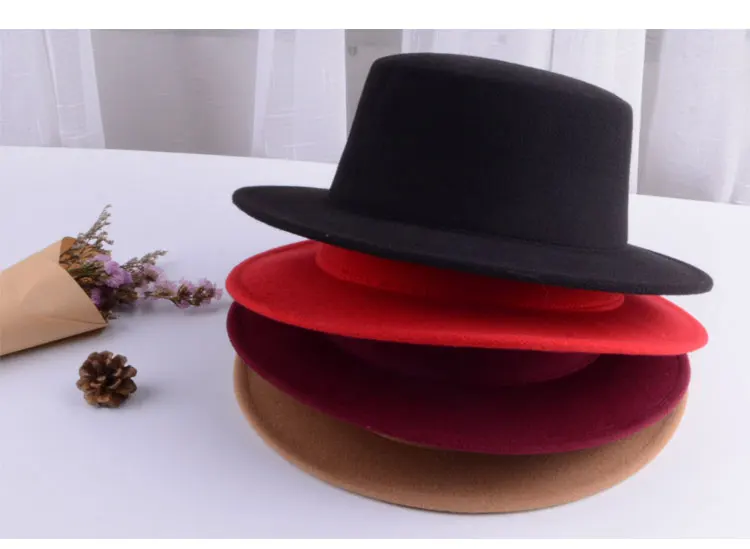 vintage wide brim black fedora hat pork pie hat fedora men ladies felt hats men women black hat women mens hats fedoras (8)