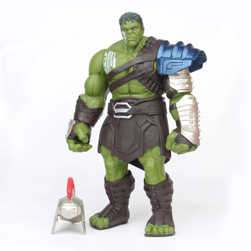 

33cm Big Size Avengers Marvel Thor 3 Ragnarok Hands Moveable War Hammer Battle Axe Gladiator Hulk BJD Action Figure Model Toy