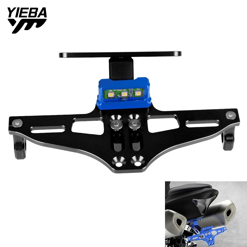 

License Number Plate Frame Holder Bracket For YAMAHA TMAX 530 SUZUKI GSXR 1000 Universal Motorcycle Adjustable Angle Aluminum