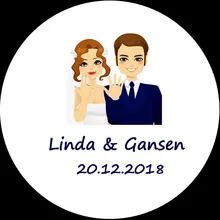 100 шт Свадебные украшения наклейки на заказ наклейки Gepersonaliseer pegatinas boda персональный дизайн этикетки юбилейные ярлыки