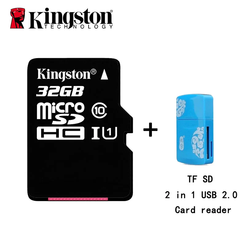 Kingston Micro SD карта класс 10 карта памяти 32 Гб MicroSDHC UHS-I TF карта microsd с USB 3,0 кард-ридер SD адаптер