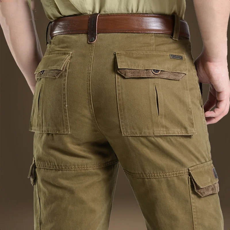 Marca en yeson al aire libre Pantalones hombres Loose multi bolsillos senderismo camping Pantalones de camuflaje Pantalones cargo hombres trekking Pantalones tamaño grande 44