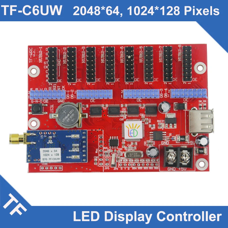 

TF-C6UW Longgreat TF WIFI USB port LED Display Control Card Single Dual Color