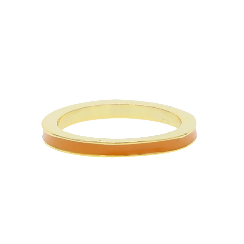 Размер США 5 6 7 8 Классический 2 мм тонкий ремешок обручальное кольцо Красочные эмаль стек укладки модные кольца - Цвет основного камня: orangle