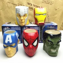 3D кружка супер герой Железный человек Капитан Америка Человек-паук керамические кружки креативный Дэдпул Халк кружка мультфильм Мстители чашки