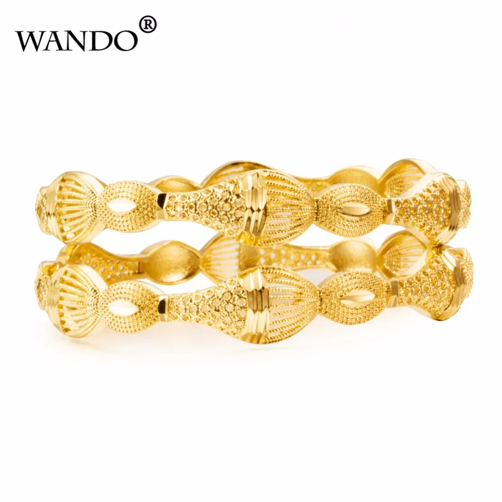 WANDO18k 1 шт Роскошные эфиопские браслеты золотого цвета браслет в дубайском стиле