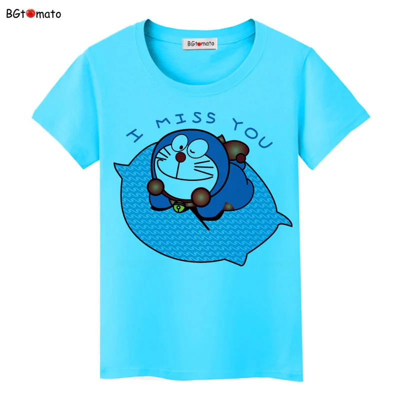 BGtomato doraemon футболка женская детская мечта прекрасный мультфильм рубашка бренд хорошего качества удобные повседневные топы - Цвет: 2