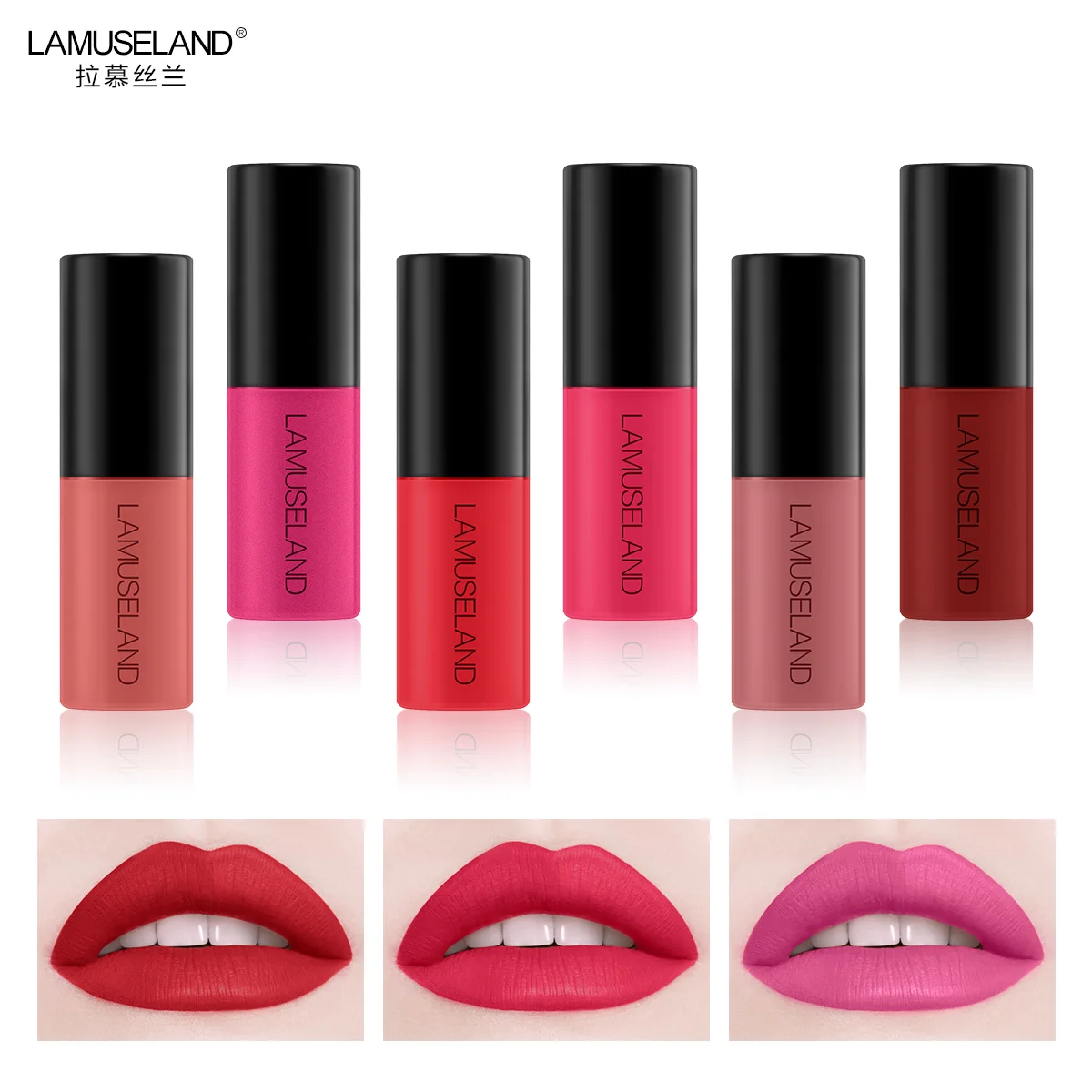 3Pcs/Lot Waterproof Long-Lasting Matte Mini Lipstick 12 Colors Lip Gloss 3.5g Lips Makeup Brand LAMUSELAND#L18L13