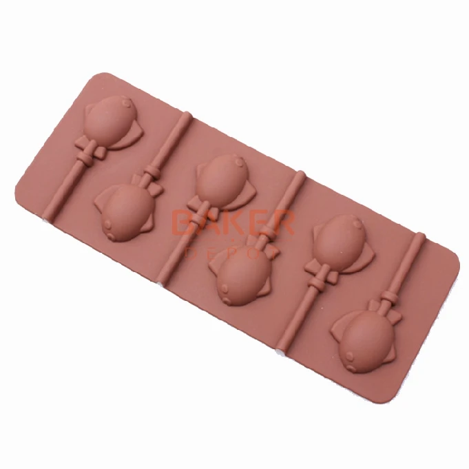 

silicone mold of 6 even the little fish shaped DIY chocolate lollipop mold silicone cake mould CDSM-182