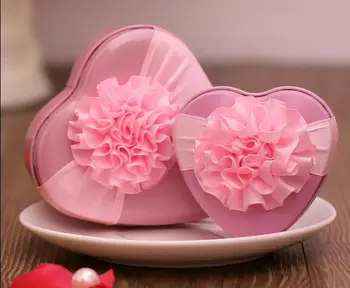 

50PCS Wedding multicolor Candy box Heart shape candy Box wedding for guest Gift Box