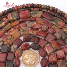 Овальный квадратный прямоугольник Многоцветный Пикассо Jaspers натуральный камень свободные бусины для DIY женщин ожерелье браслет ювелирных изделий 15"