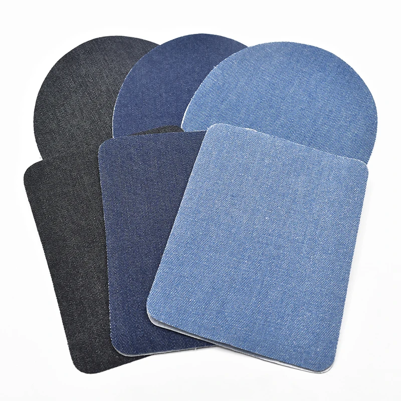 1 Pair Round Denim Patches Iron On Patch Repair Elbow Knee For Jeans