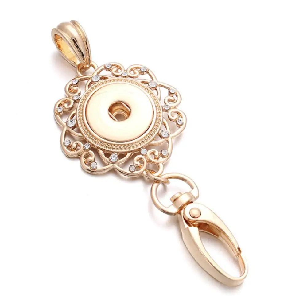 JaynaLee Rose Golden Snaps Hook Pendant without Chain fit 18mm or 20mm