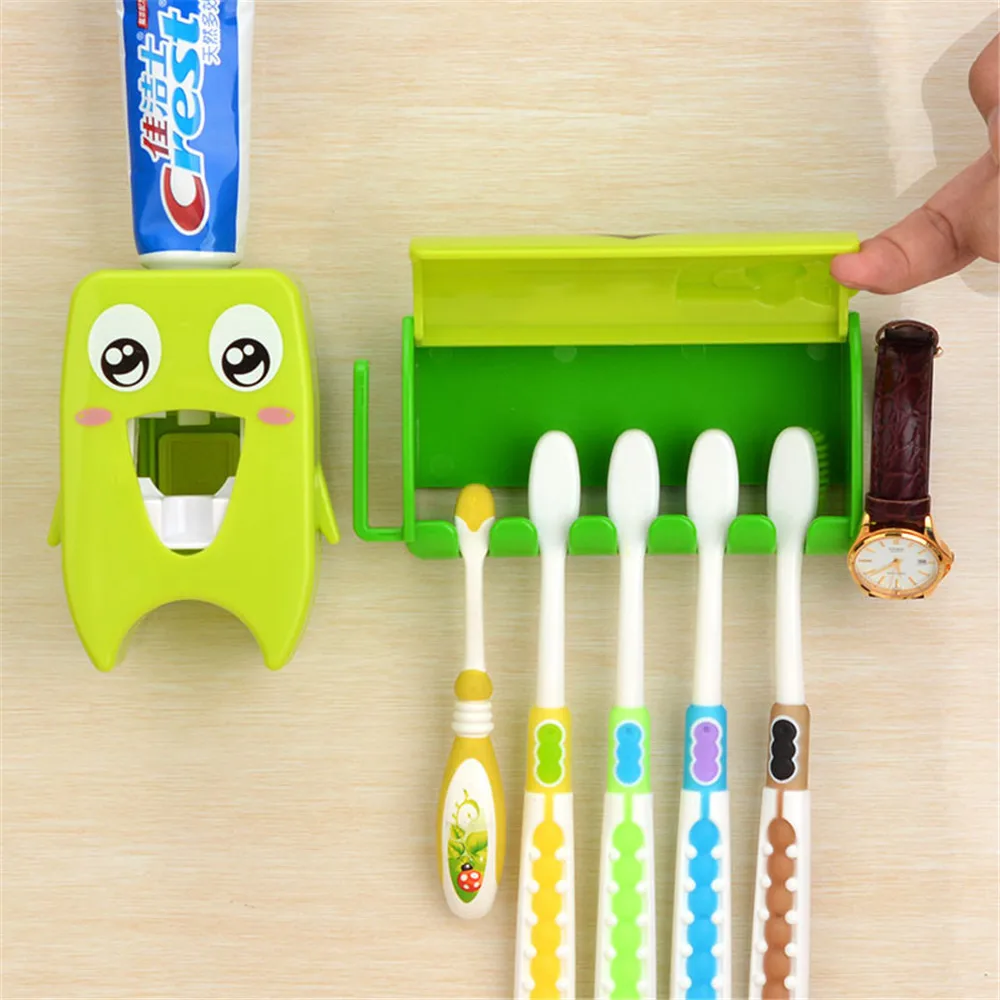 LIYIMENG Multifunctional Cartoon Toothbrush Holder Storage Orgainzer Box Bathroom Accessories Suction Hooks Toothpaste Dispenser LIYIMENG Multifunctional Cartoon Toothbrush Holder Storage Orgainzer Box Bathroom Accessories Suction Hooks Toothpaste Dispenser