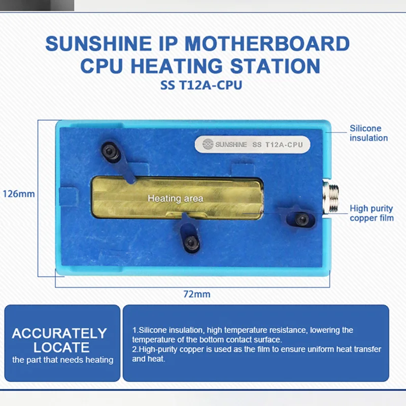 SS T12A материнская плата CPU PREHEATER для IPHONE X/XS MAX лучшее обслуживание разборная