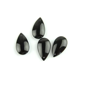 

50Pcs/Lot Chandelier Crystal Parts 38mm Black Color Glass Waterdrop Pendant For DIY Wedding Party Curtain