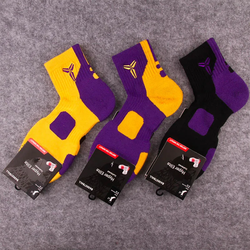 

Basketball Sport Socks Basket Ball Hyper Elite Knee-High KB1 Thickening Stockings Men 3Colors US Size 8-12