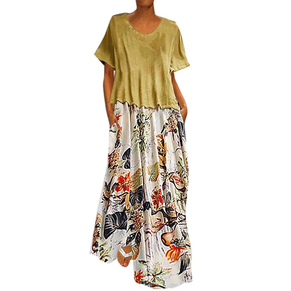 

New women's Fashion Casual Dress Ladies Retro Print Dress Fashion Retro Casual Comfortable Women Summer Dresses 2019 Casual