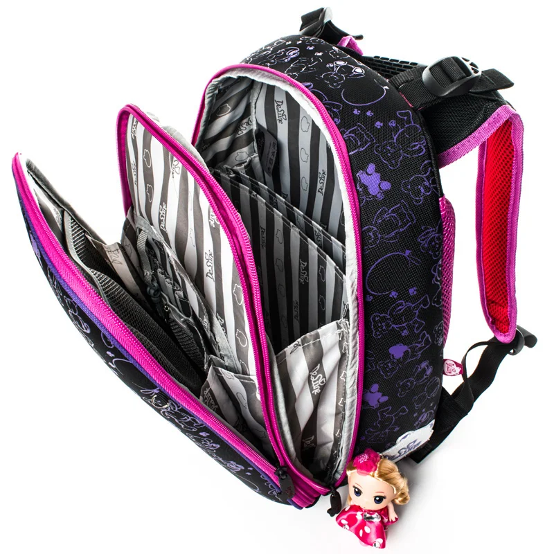Delune, цветные школьные сумки для девочек и мальчиков, Мультяшные рюкзаки, детский ортопедический рюкзак, многослойный Mochila Infantil, класс 1-4