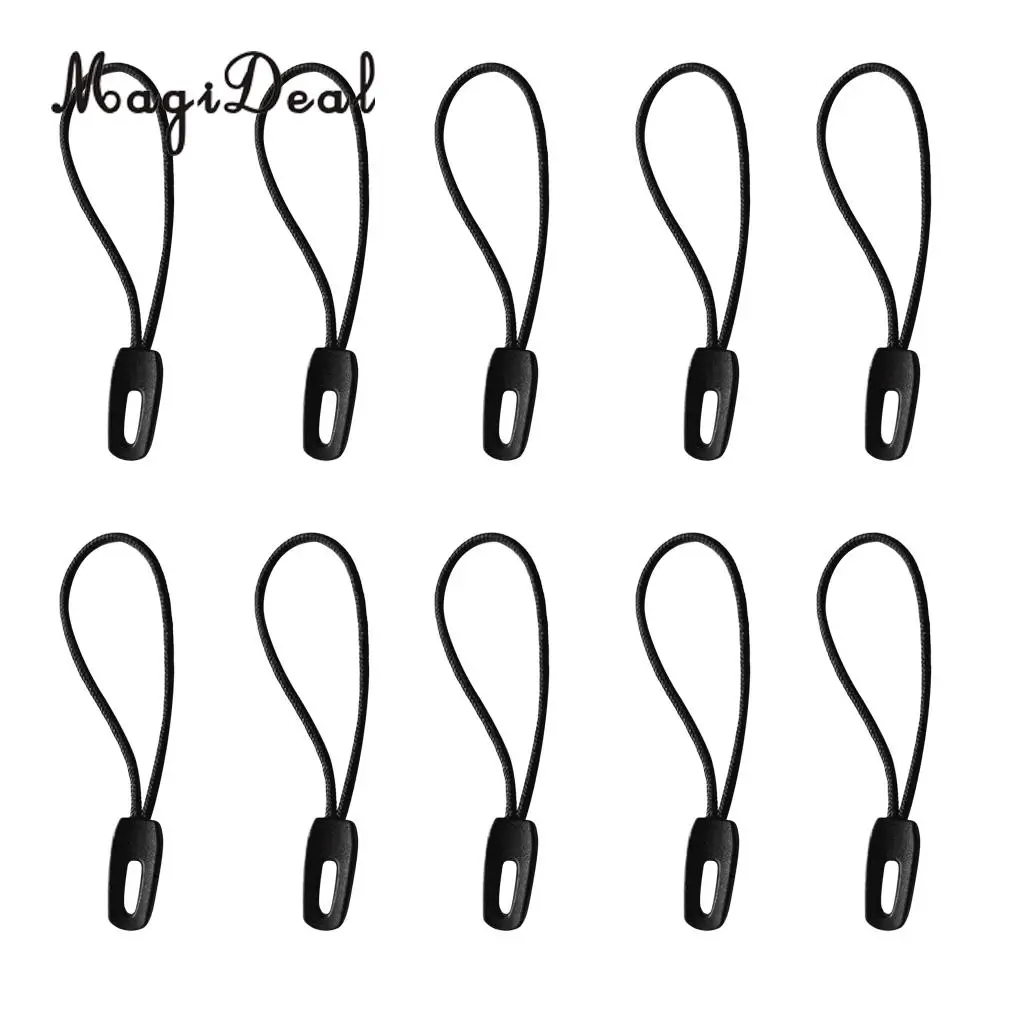 MagiDeal 10pcs Nylon Cord Zipper Pulls Zipper Extension Zip Fixer for Backpack Jacket