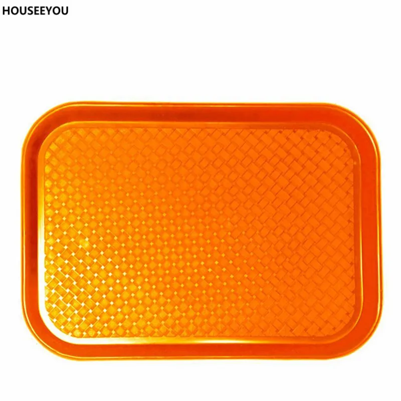 New 10*14" Rectangle Environmentally Friendly Plastic Fast Food Tray Restaurant Trays Serving Tray Kitchen Bar Dinnerware 3